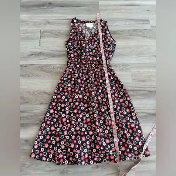Kate Spade S Black Floral Sleeveless Studded Dress - Picture 6 of 8